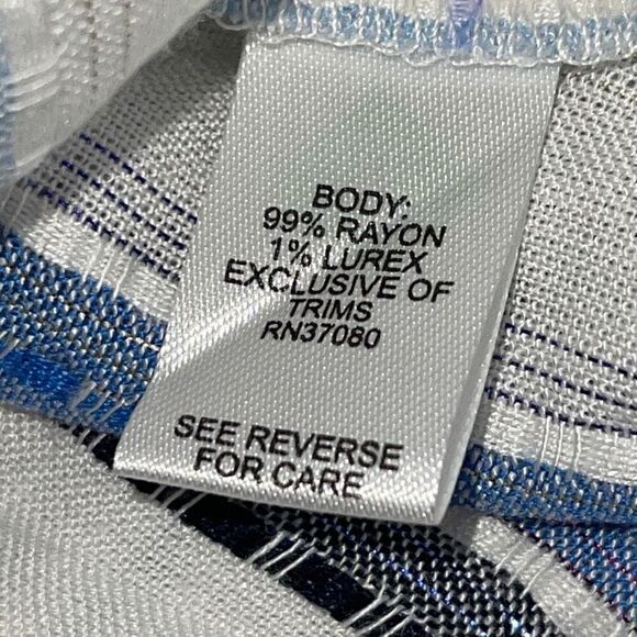 Cato Womens Crop Top Tank Cami Striped Tie Shoulder Blue White Size Large - Picture 4 of 8